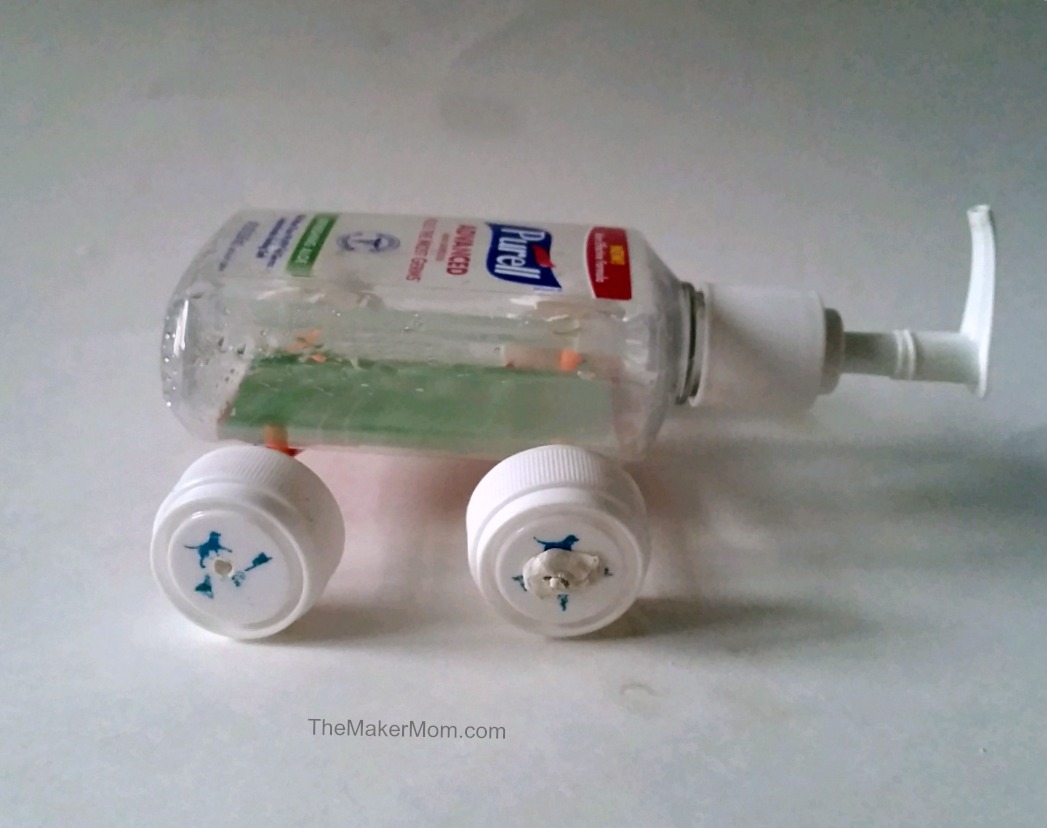 learn how to make a diy toy car from a plastic bottle on www themakermom com