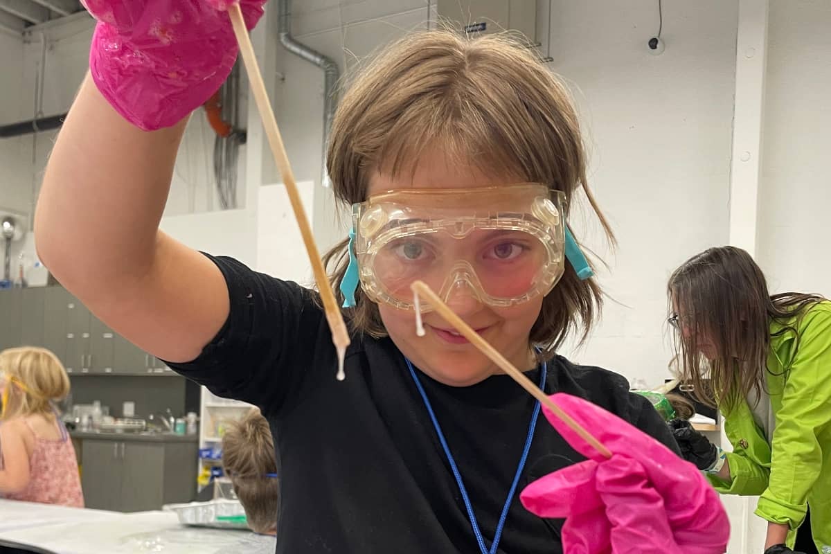 Student with science kit