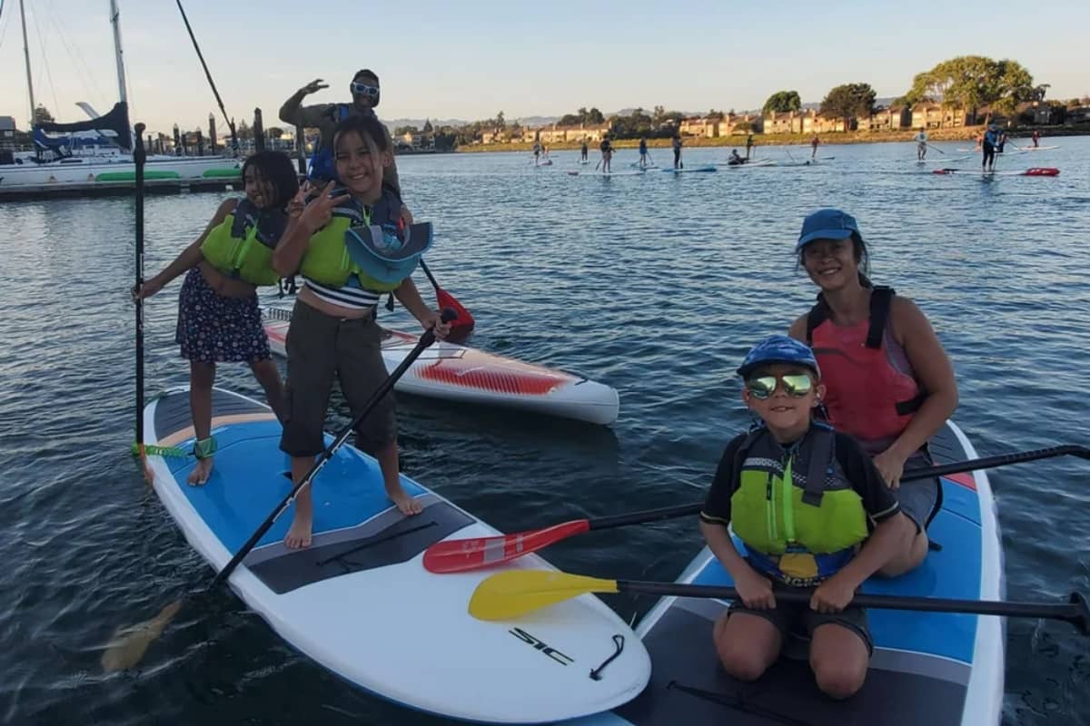 People paddleboarding at Gaiga Guides Camp