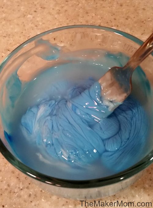 How to make slime. Gooey stretchy slime. Recipe on www.TheMakerMom.com.